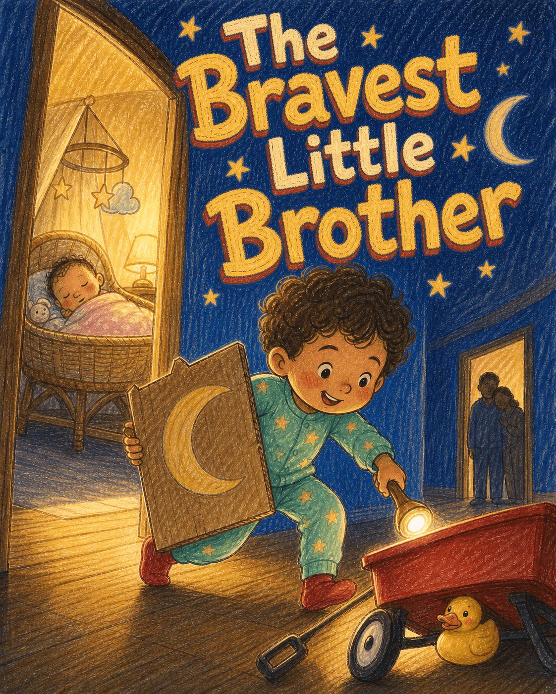 A finished personalized storybook cover designed for digital reading or print